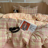 100% Cotton Soft Bedding Set - Stripe Printing Duvet Cover with Pillow Cases - Himpall